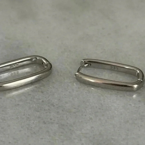 COPY - Sterling Silver Bella Oval Hoop Earrings 

Brand New - Picture 3 of 5